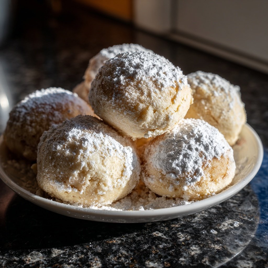 Quarkbällchen mit Vanille und Puderzucker