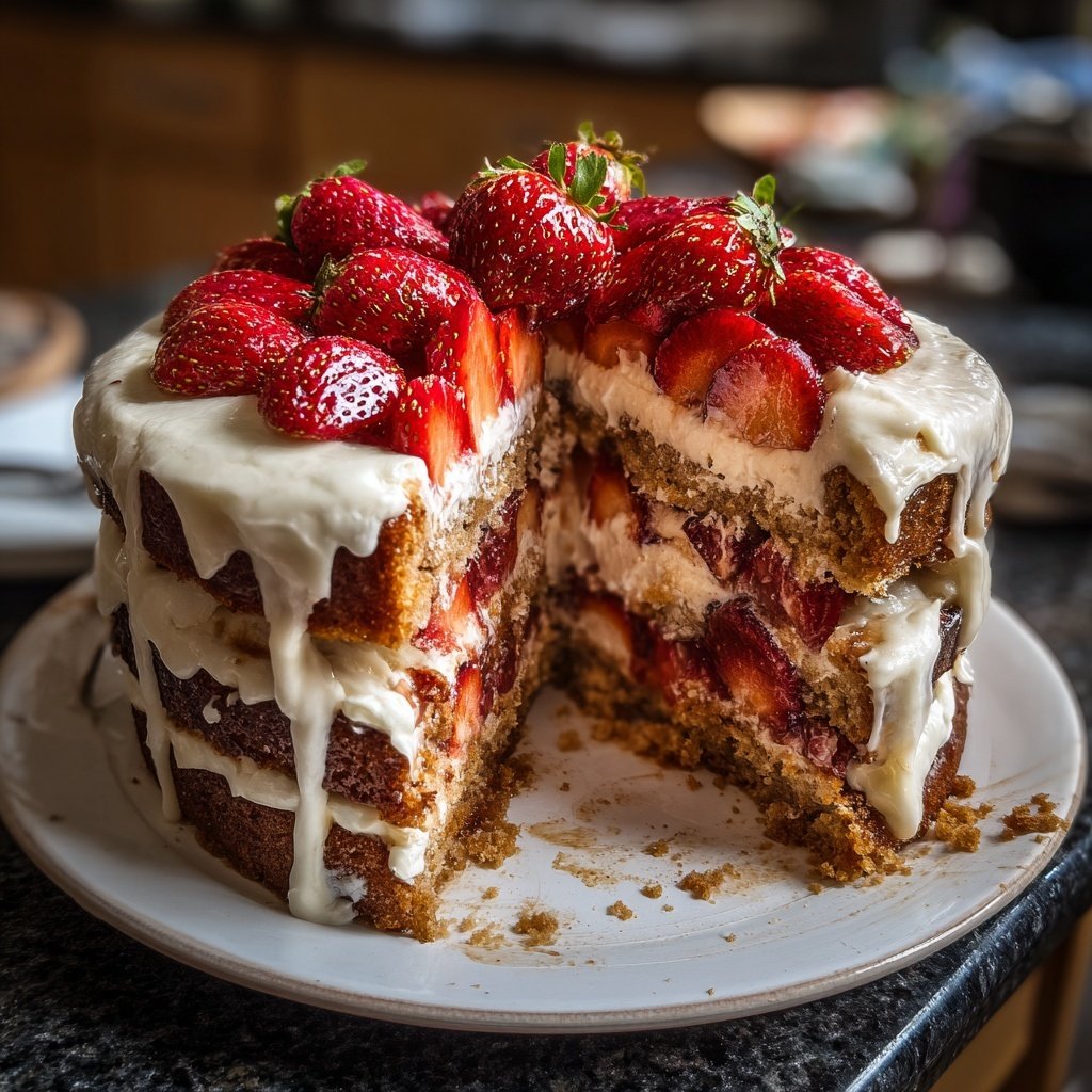 Saftiger Erdbeerkuchen Mit Vanillecreme