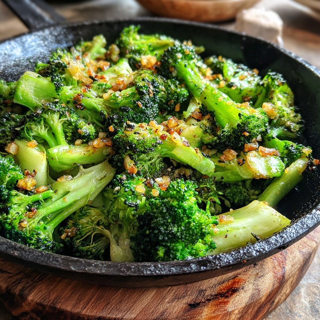 Brokkoli Pfanne Mit Knoblauch Öl
