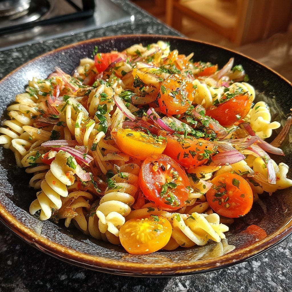 Mediterraner Nudelsalat Mit Fenchelstreifen