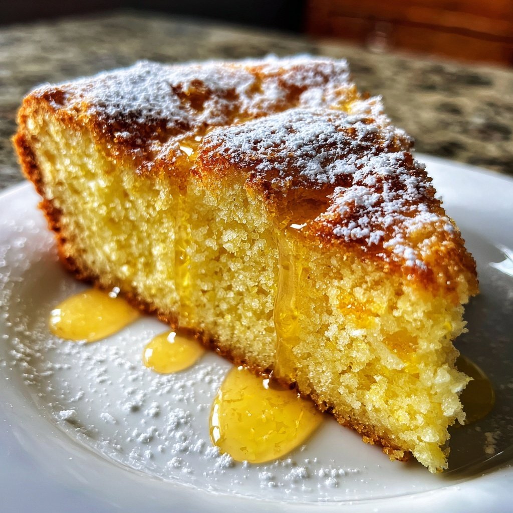 Zitronenkuchen mit Puderzucker