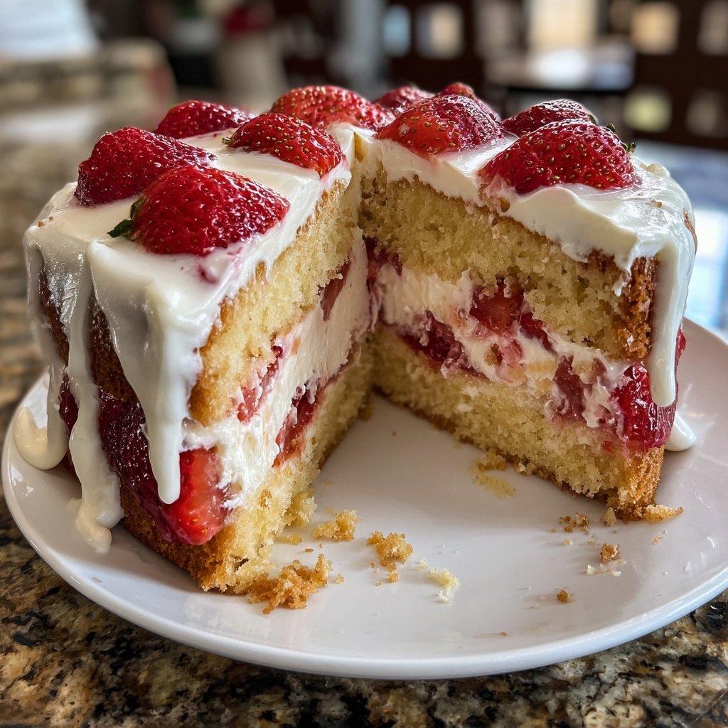 Saftiger Erdbeerkuchen Mit Vanillecreme
