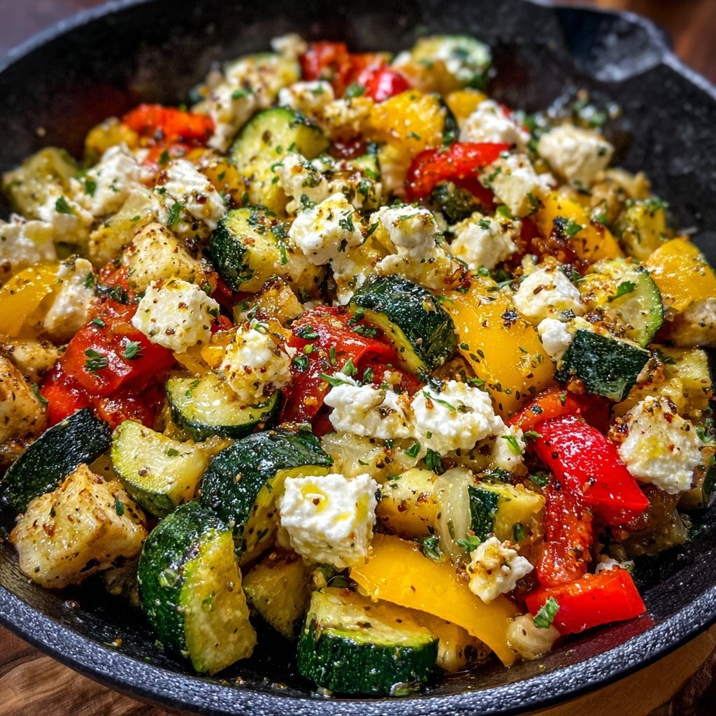 Gesund & Leicht Mediterrane Gemüsepfanne mit Feta