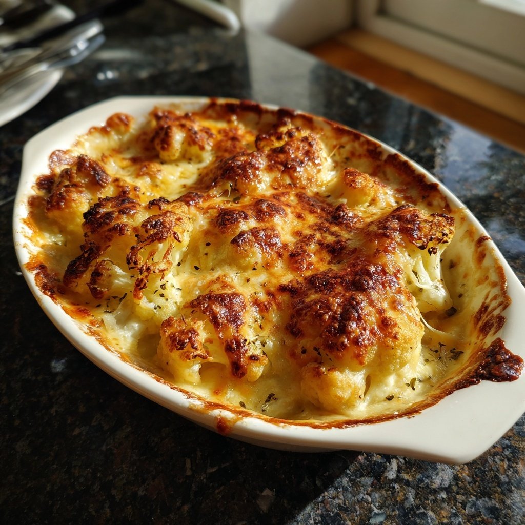 Blumenkohl mit Käsesauce überbacken
