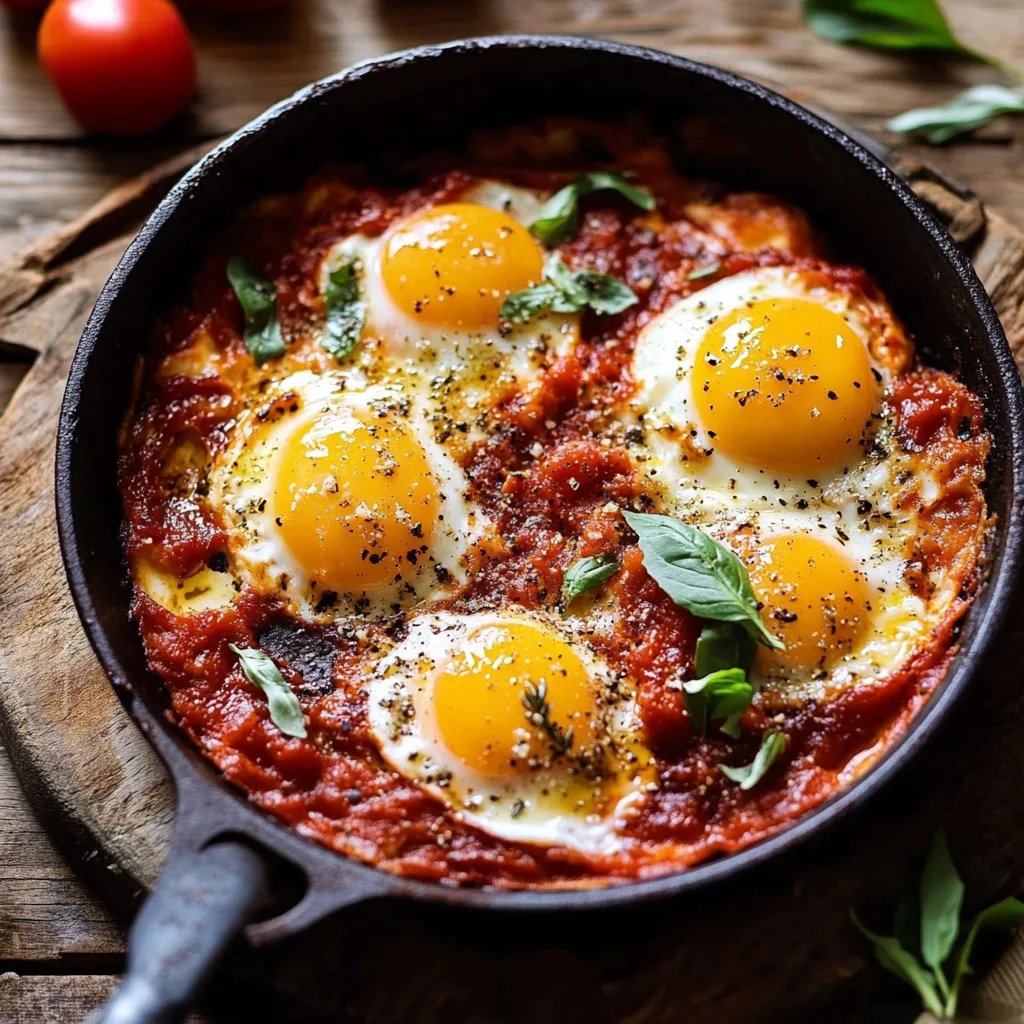 Gebackene Eier mit Tomaten und Parmesan