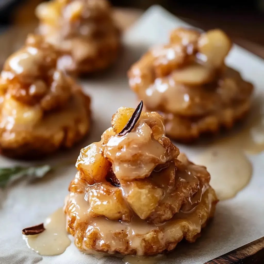 Zimt-Apfelküchlein mit Vanille-Kaffee-Glasur