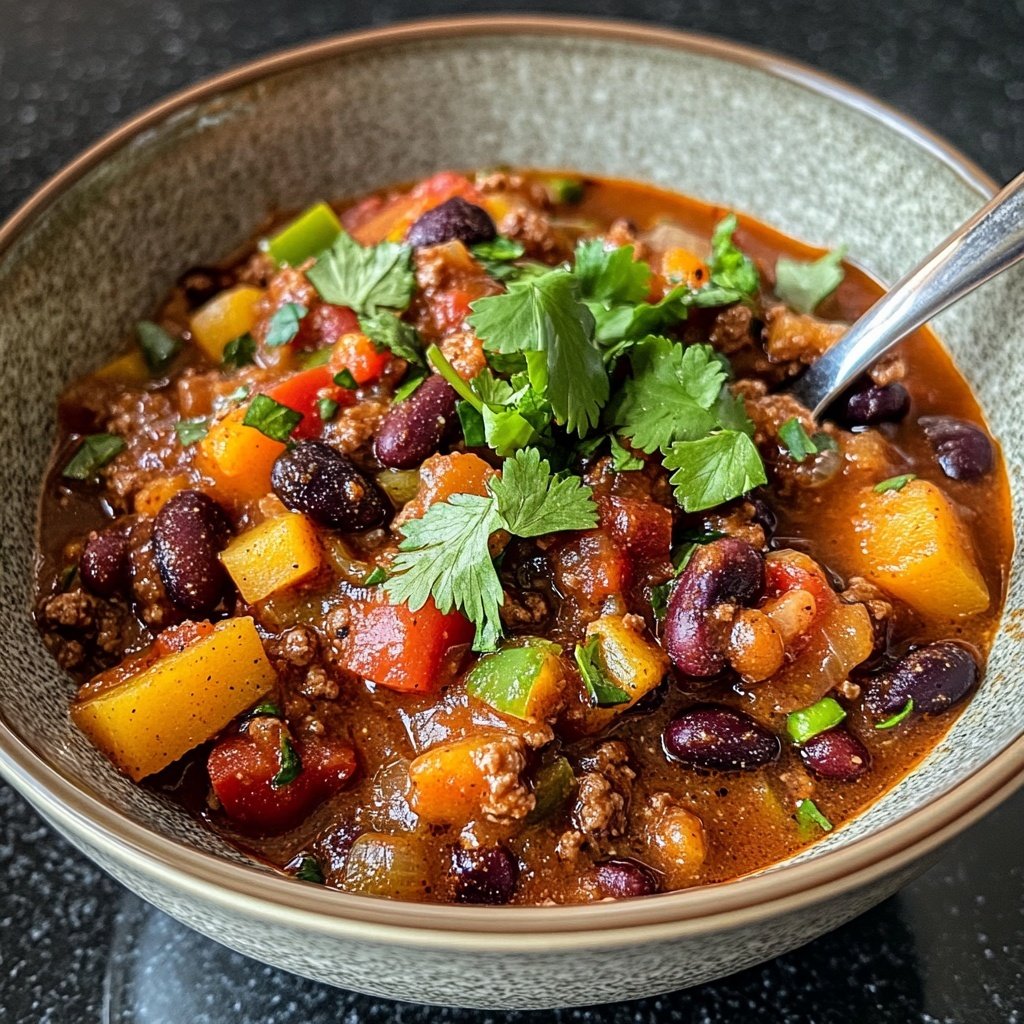 Chili sin Carne mit Süßkartoffeln