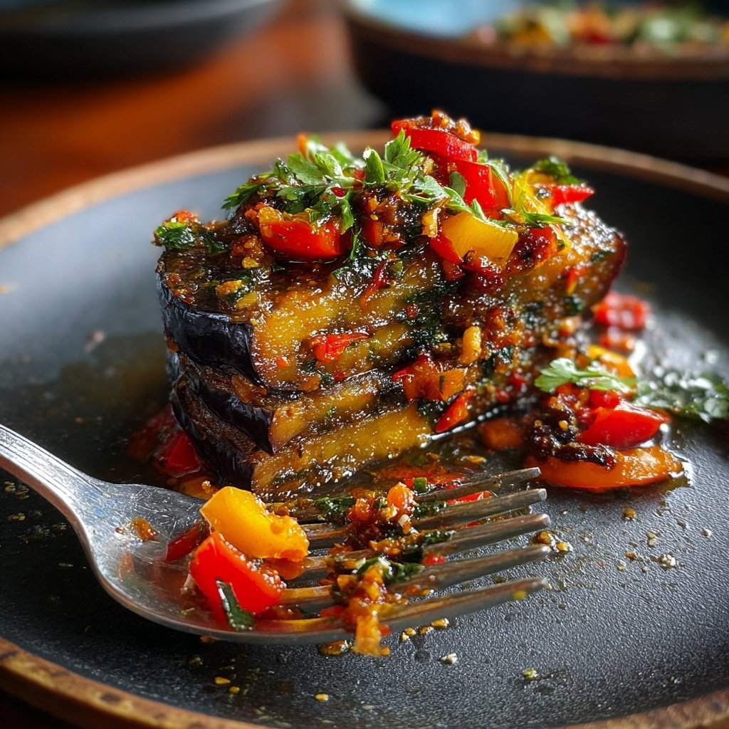 Vegetarische Auberginen Pfanne